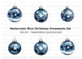 Blue Star Christmas Ornaments Clipart Bundle