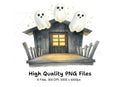 Spooky Ghost Houses Clipart Bundle
