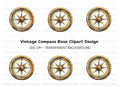 Gold Compass Clipart Bundle