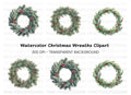 Christmas Wreaths Clipart Bundle