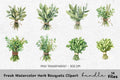 Fresh Herb Bouquets Clipart Bundle