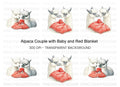 Alpaca Family with Baby Clipart Bundle