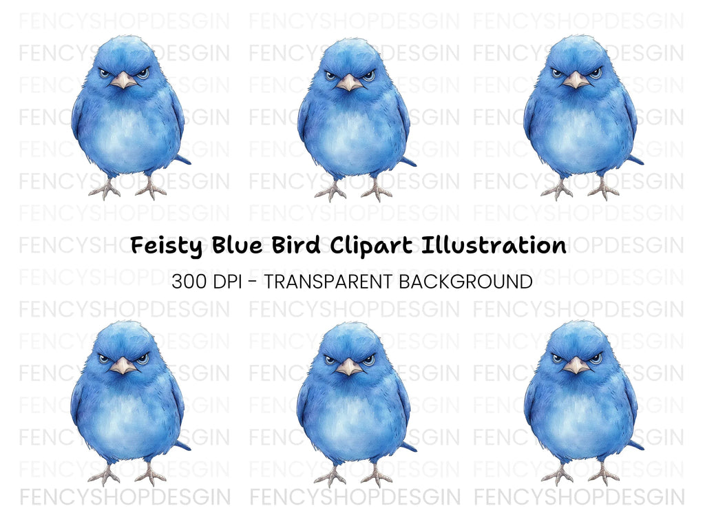 Angry Blue Bird Clipart Bundle