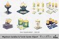 Mystical Candles Tarot Cards Clipart Bundle