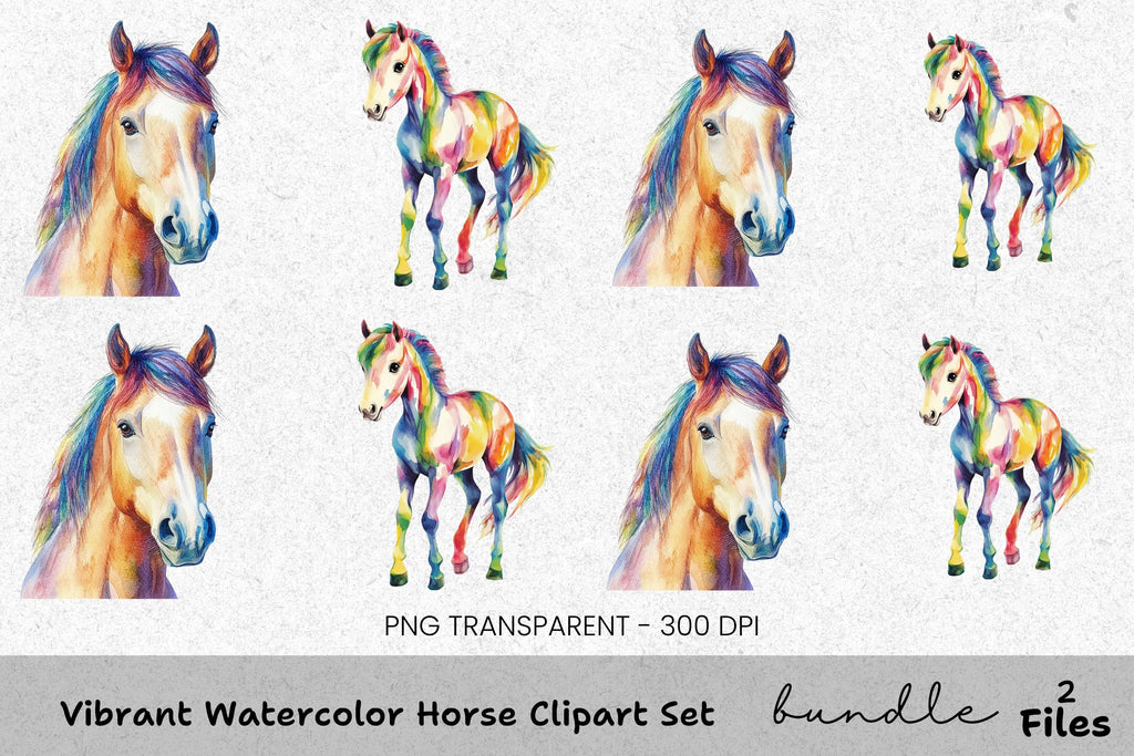 Vibrant Horse Clipart Bundle