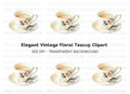Elegant Floral Teacup Clipart Bundle
