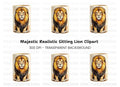 Regal Sitting Lion Illustration Clipart Bundle