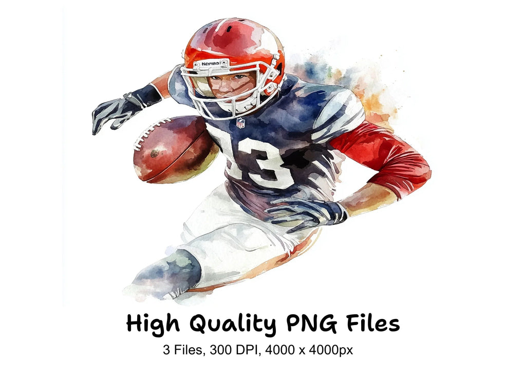 Dynamic Football Players Clipart Bundle