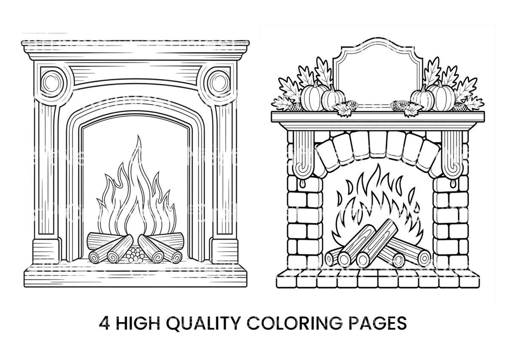 Cozy Fireplace Coloring Books