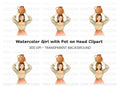 Girl with Clay Pot Clipart Bundle