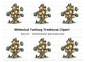 Enchanted Forest Treehouse Clipart Bundle