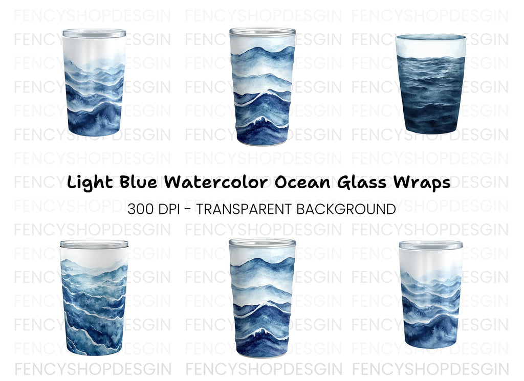 Ocean Waves Tumbler Clipart Bundle