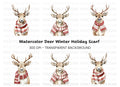 Cute Reindeer with Scarves Clipart Bundle