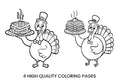 Cute Turkeys with Waffles Coloring Books