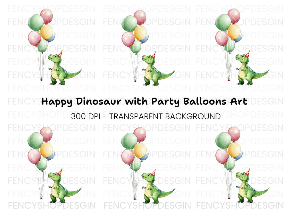 Cute Dinosaur Birthday Party Clipart Bundle