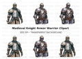 Medieval Knights in Armor Clipart Bundle