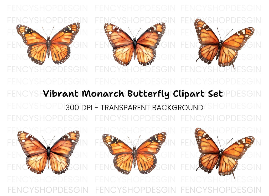 Monarch Butterfly Clipart Bundle