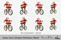 Santa Claus Unicycle Christmas Clipart Bundle