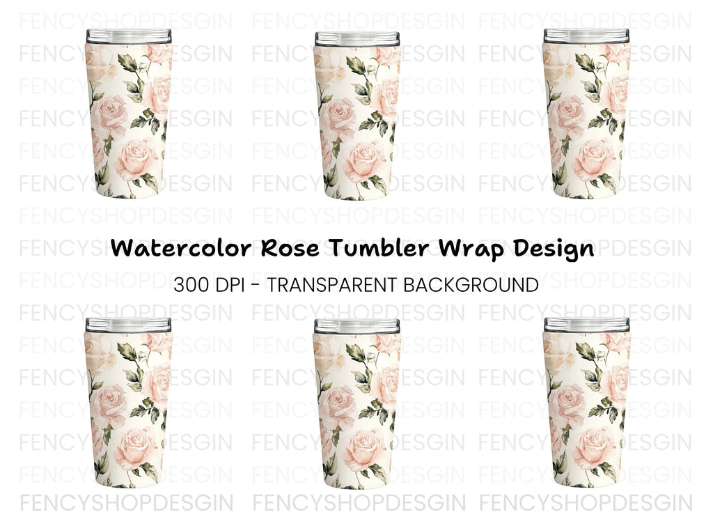 Elegant Rose Tumbler Clipart Bundle