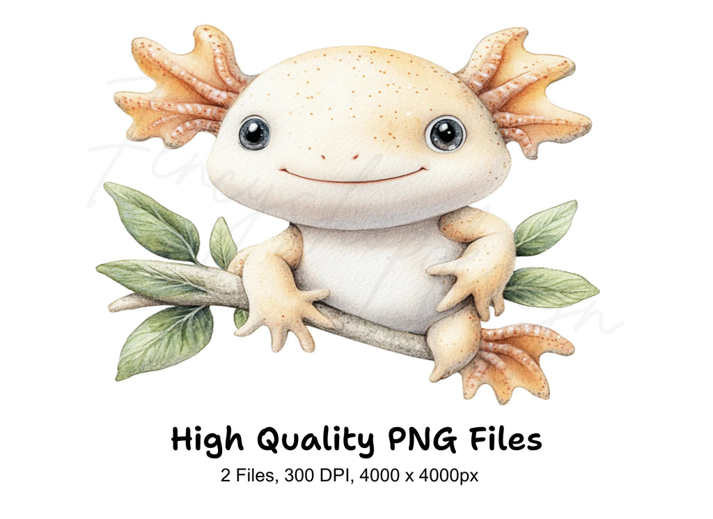 Cute Axolotl Clipart Bundle