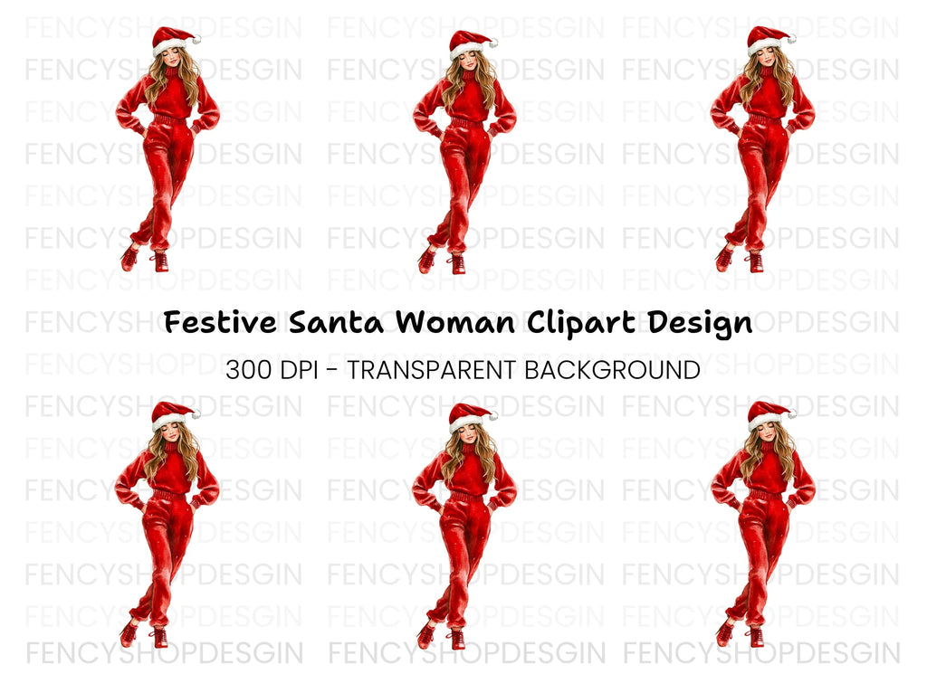 Stylish Christmas Girl Clipart Bundle