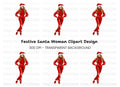Stylish Christmas Girl Clipart Bundle