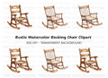 Vintage Wooden Rocking Chair Clipart Bundle