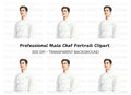 Smiling Male Chef Portrait Clipart Bundle