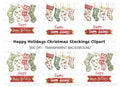 Christmas Stockings and Banners Clipart Bundle