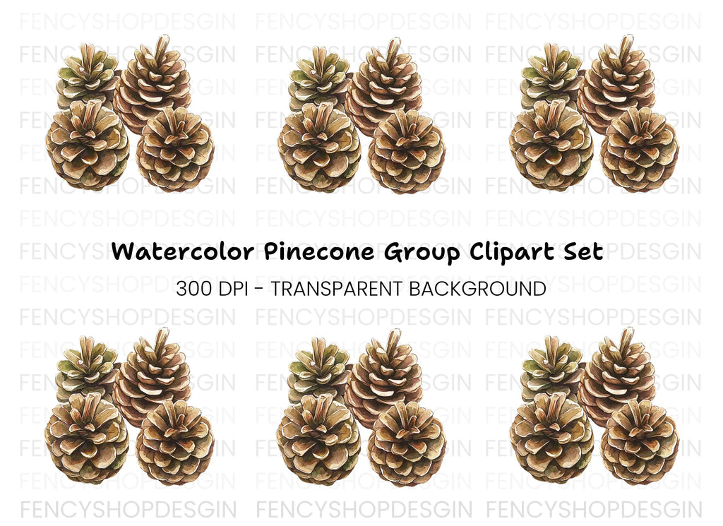 Pine Cones Clipart Bundle