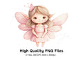 Cute Pink Fairy Clipart Bundle