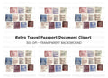 Old World Travel Stamp Clipart Bundle