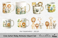 Cute Safari Baby Animals Clipart Bundle