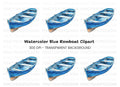 Blue Rowboat Clipart Bundle