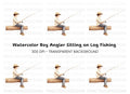 Boy Fishing Clipart Bundle