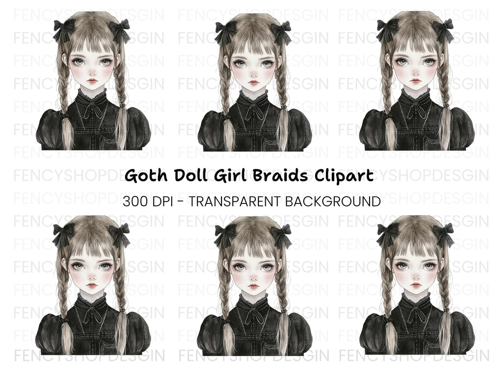 Gothic Lolita Girl Clipart Bundle