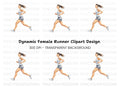 Female Runner Fitness Clipart Bundle