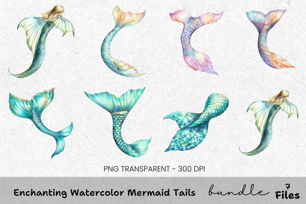 Enchanting Mermaid Tails Clipart Bundle