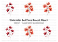 Red Flowers Clipart Bundle