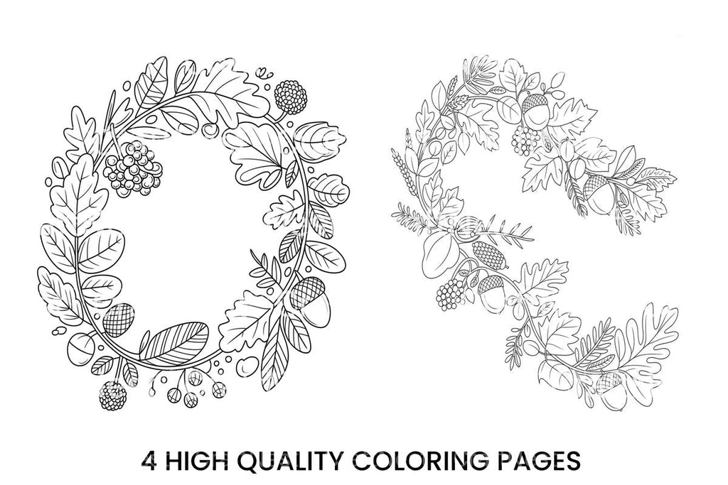 Autumn Wreath Coloring Books