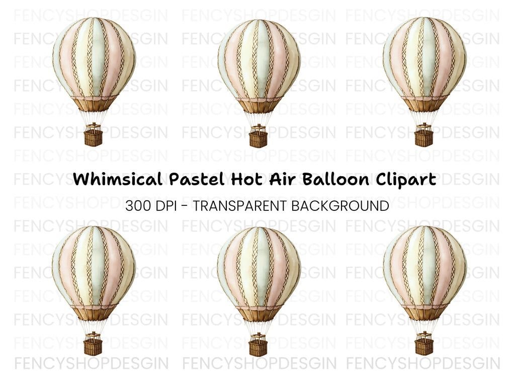 Hot Air Balloon Clipart Bundle