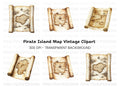 Rolled Up Treasure Map Clipart Bundle