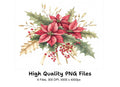 Poinsettia and Holly Christmas Clipart Bundle