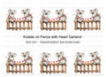 Koalas on Fence with Heart Garland Clipart Bundle