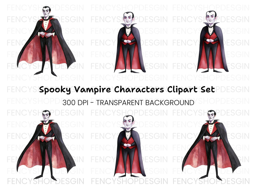 Classic Vampire Clipart Bundle