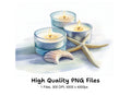 Tealight Candles and Starfish Clipart Bundle