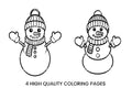 Cute Snowman Winter Coloring Books