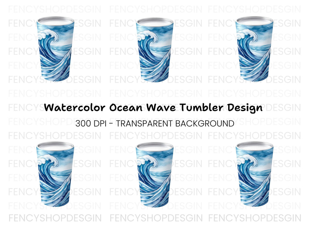 Dynamic Ocean Wave Tumbler Clipart Bundle