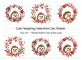 Cute Hedgehog Valentine Wreath Clipart Bundle