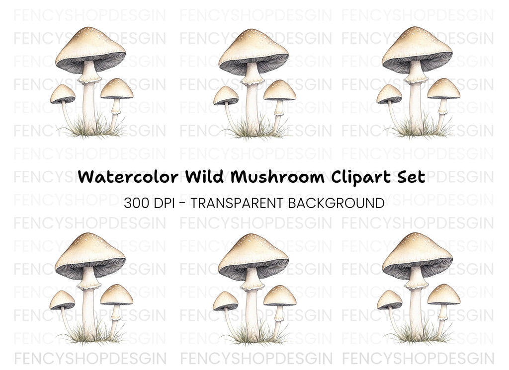 Forest Mushroom Clipart Bundle